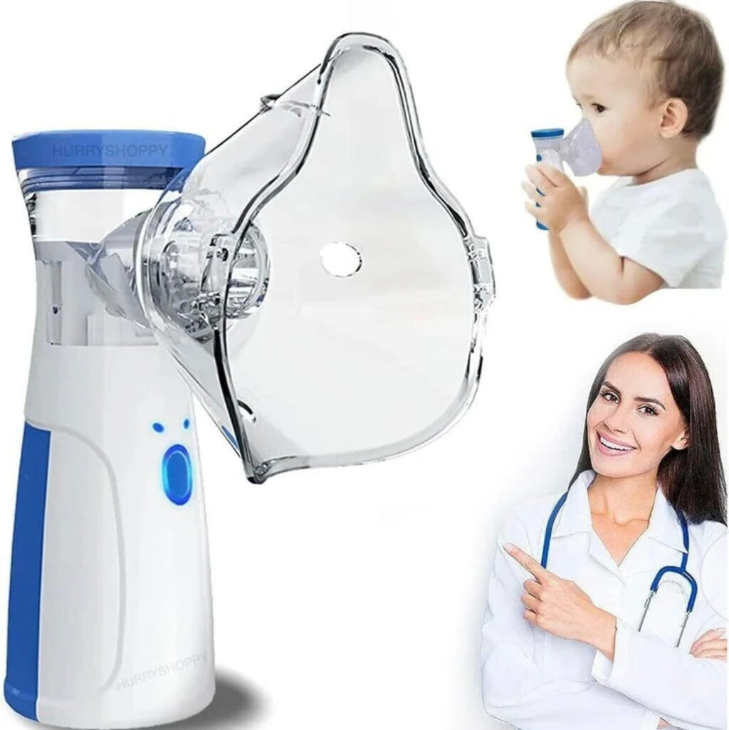 💨 Portable Ultrasonic Rechargeable Mesh Nebulizer Machine – Compact & Silent Steam Inhaler for Kids and Adults