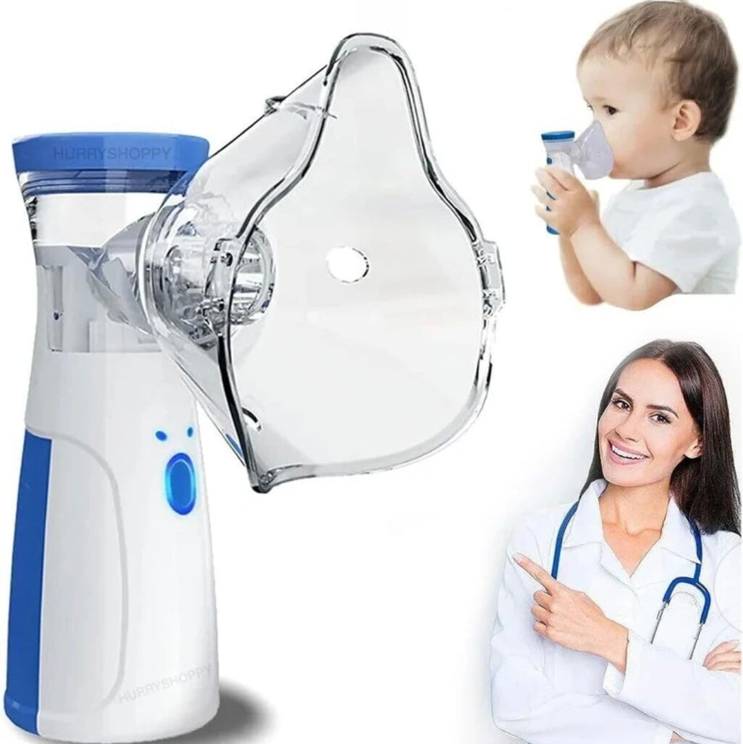 💨 Portable Ultrasonic Rechargeable Mesh Nebulizer Machine – Compact & Silent Steam Inhaler for Kids and Adults